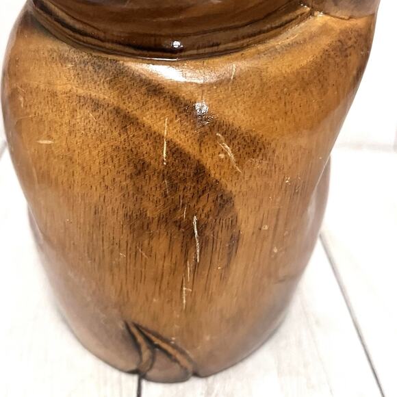 Hawaii Lucky Neko Cat Wood Carved 6" Figurine - Picture 3 of 8